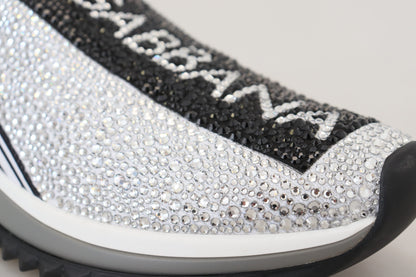 Zapatillas deportivas plateadas brillantes con diamantes de imitación