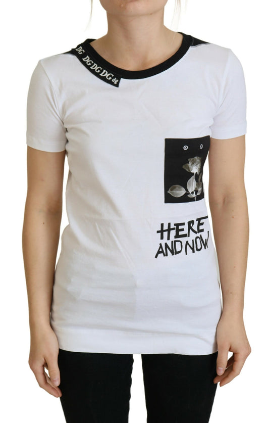 Camiseta de algodón monocromática elegante "Aquí y ahora"
