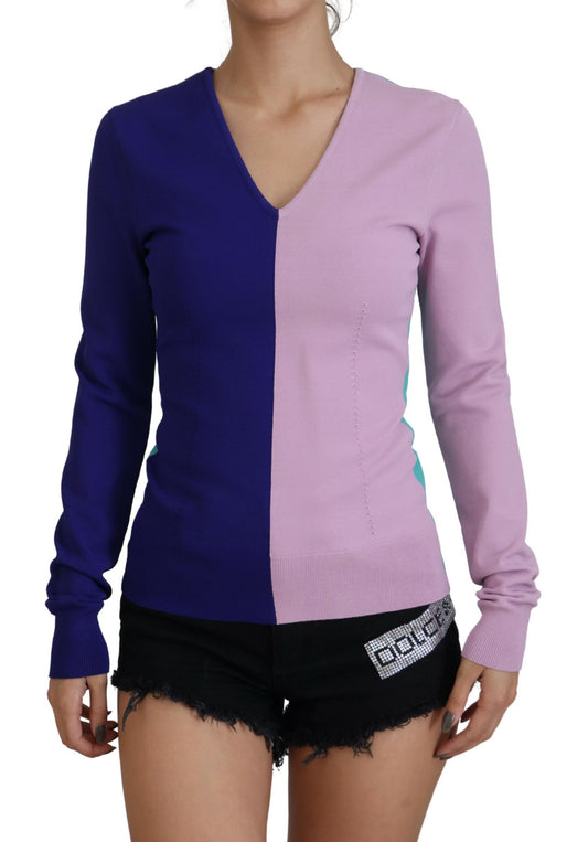 Suéter elegante multicolor con cuello en V