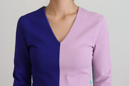 Suéter elegante multicolor con cuello en V