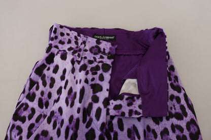 Pantalones rectos elegantes de cintura alta de color morado