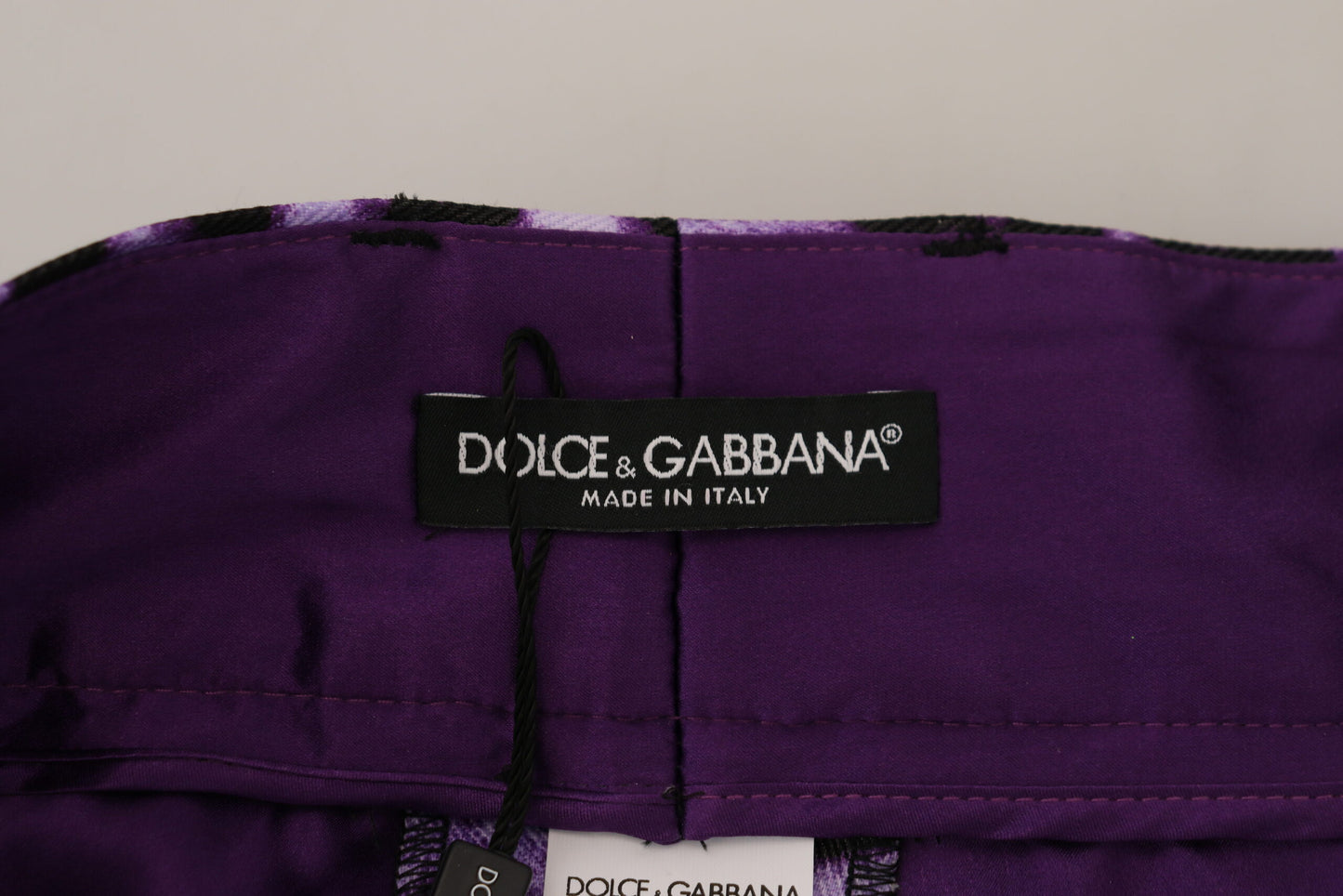 Pantalones rectos elegantes de cintura alta de color morado