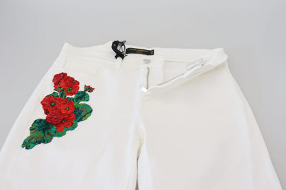 Vaqueros blancos elegantes de cintura media ajustados