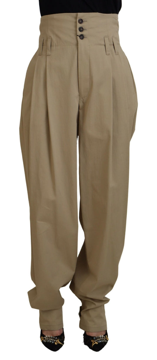 Pantalones elegantes de cintura alta y corte cónico