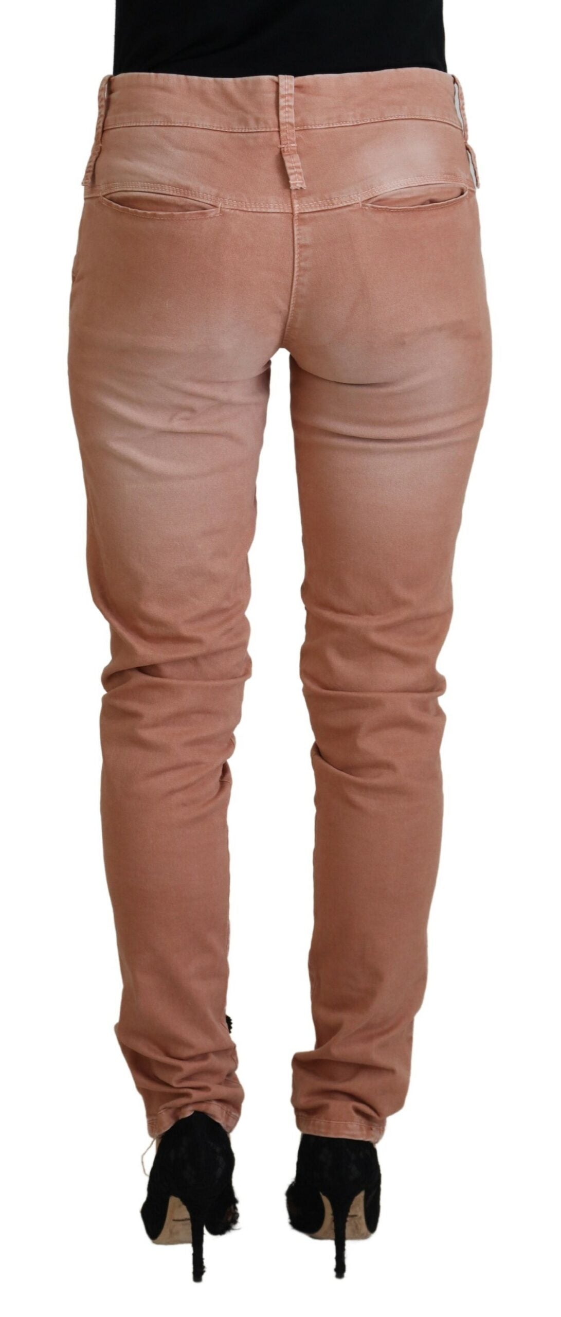 Pantalones elásticos de algodón de corte entallado y elegantes