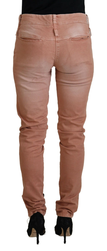 Pantalones elásticos de algodón de corte entallado y elegantes