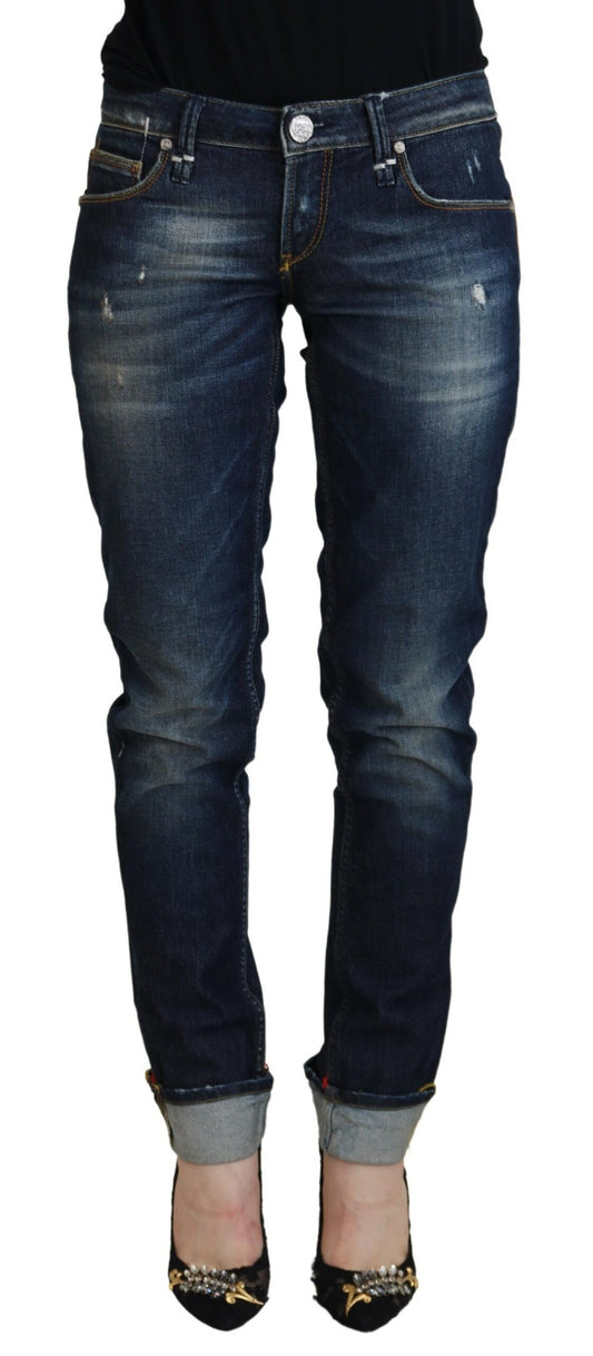 Pantalones vaqueros elegantes de cintura baja y corte entallado