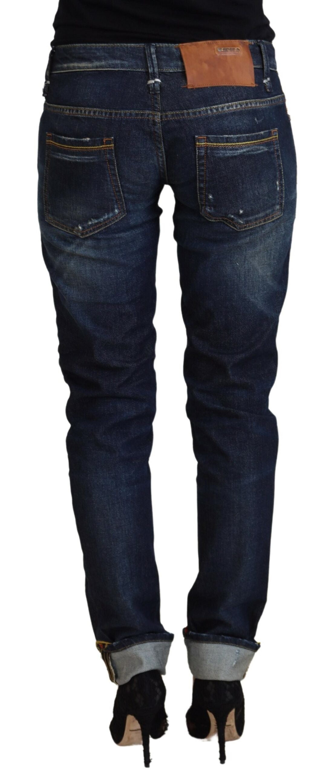 Pantalones vaqueros elegantes de cintura baja y corte entallado