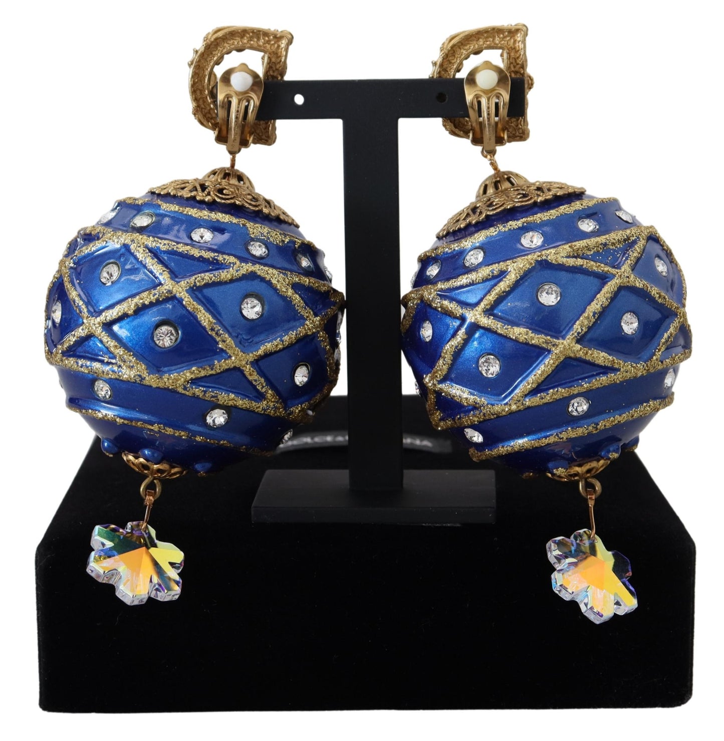 Elegantes pendientes colgantes de bola navideña de cristal