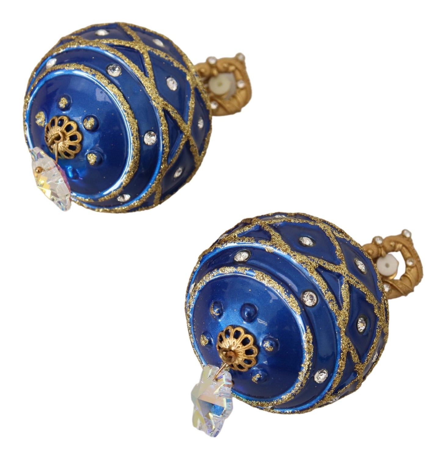 Elegantes pendientes colgantes de bola navideña de cristal