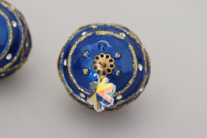 Elegantes pendientes colgantes de bola navideña de cristal