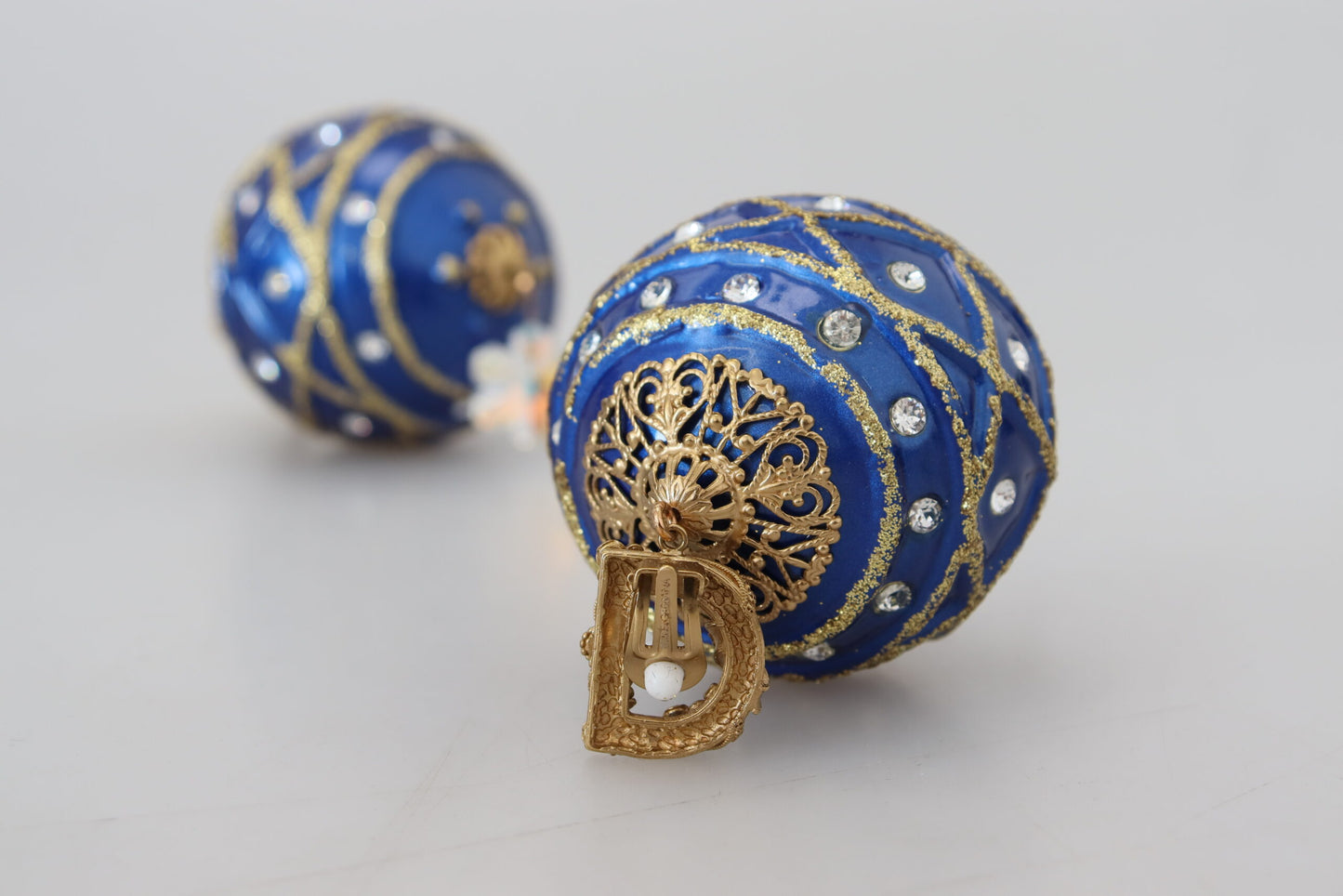 Elegantes pendientes colgantes de bola navideña de cristal