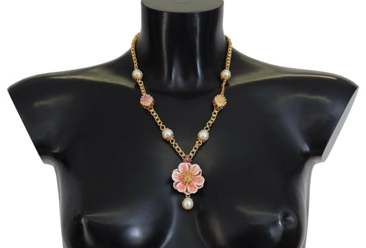 Elegante collar con dije floral