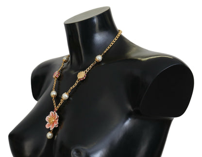 Elegante collar con dije floral