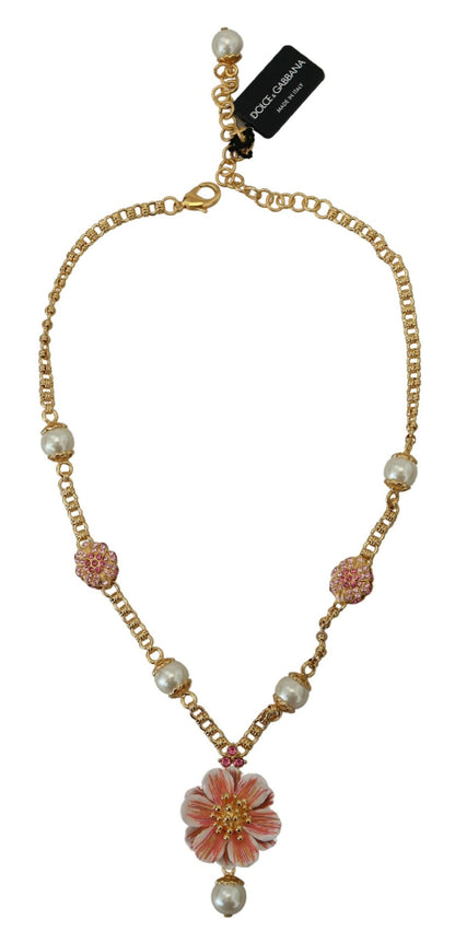 Elegante collar con dije floral