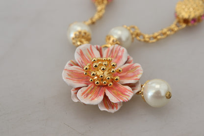 Elegante collar con dije floral