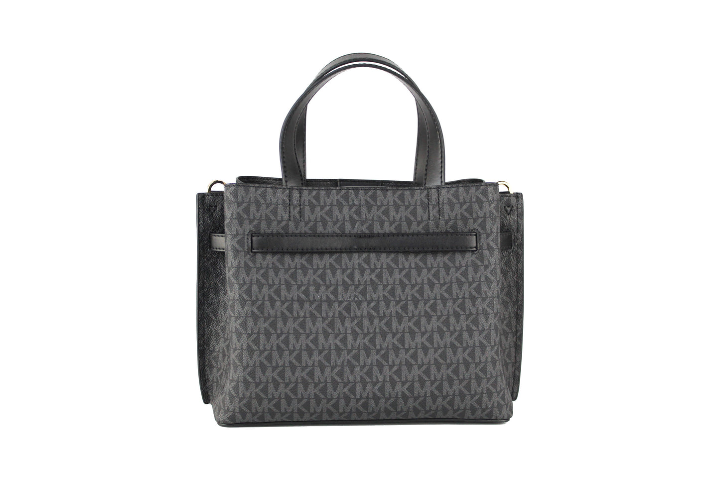 Bolso bandolera Emilia pequeño de PVC con firma negra