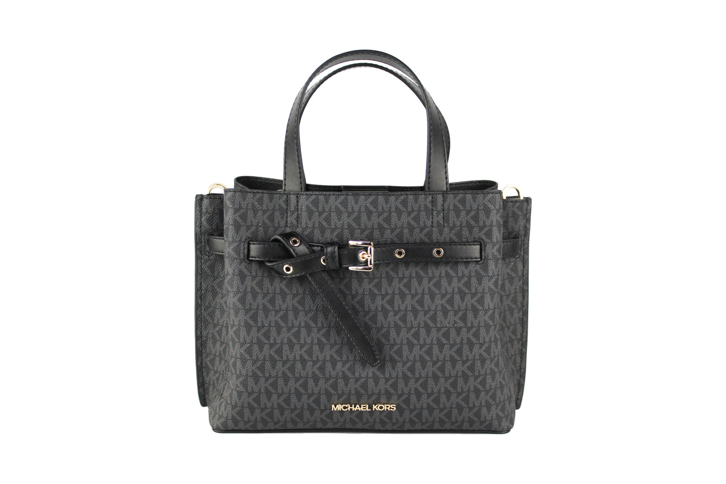 Bolso bandolera Emilia pequeño de PVC con firma negra
