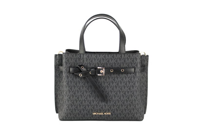 Bolso bandolera Emilia pequeño de PVC con firma negra