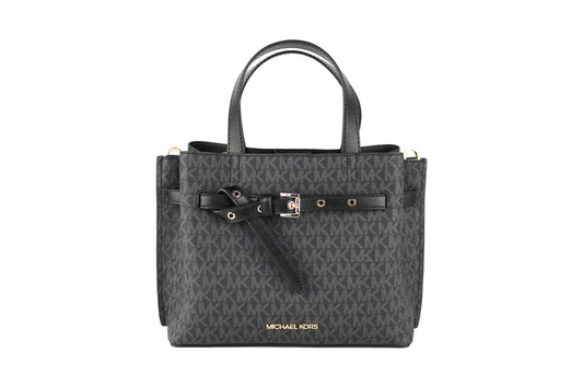 Bolso bandolera Emilia pequeño de PVC con firma negra