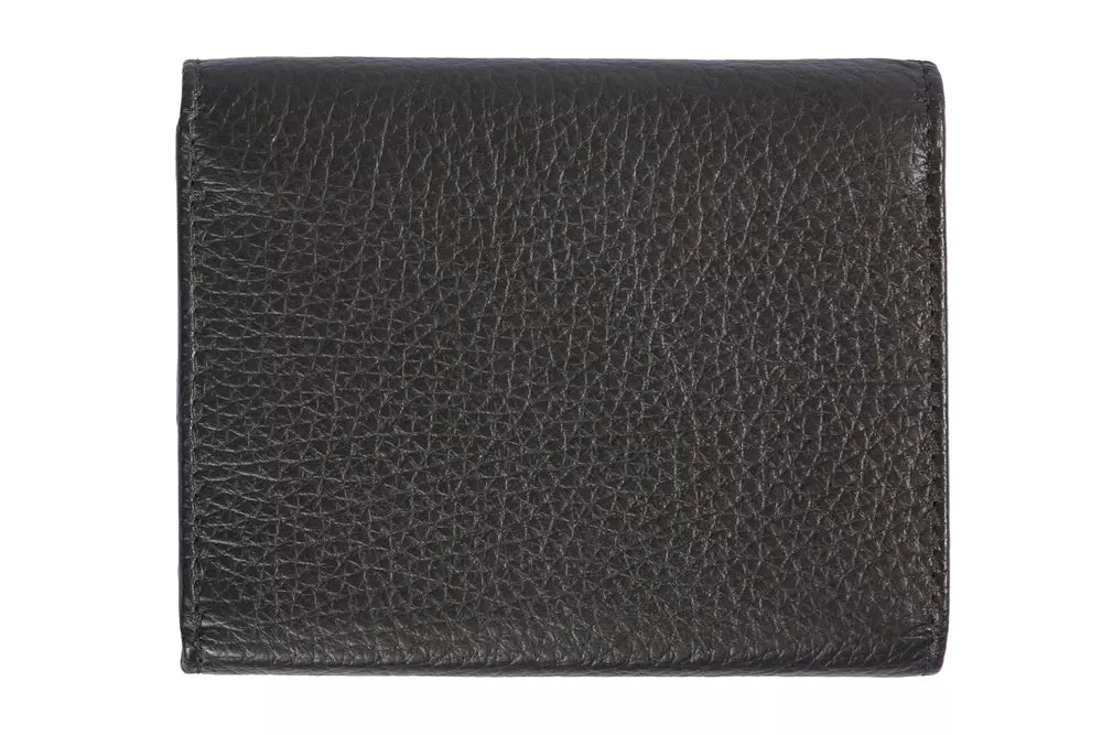 Cartera de piel negra para mujer