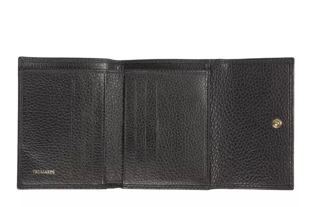 Cartera de piel negra para mujer