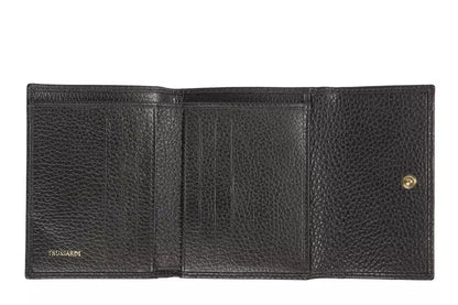 Cartera de piel negra para mujer