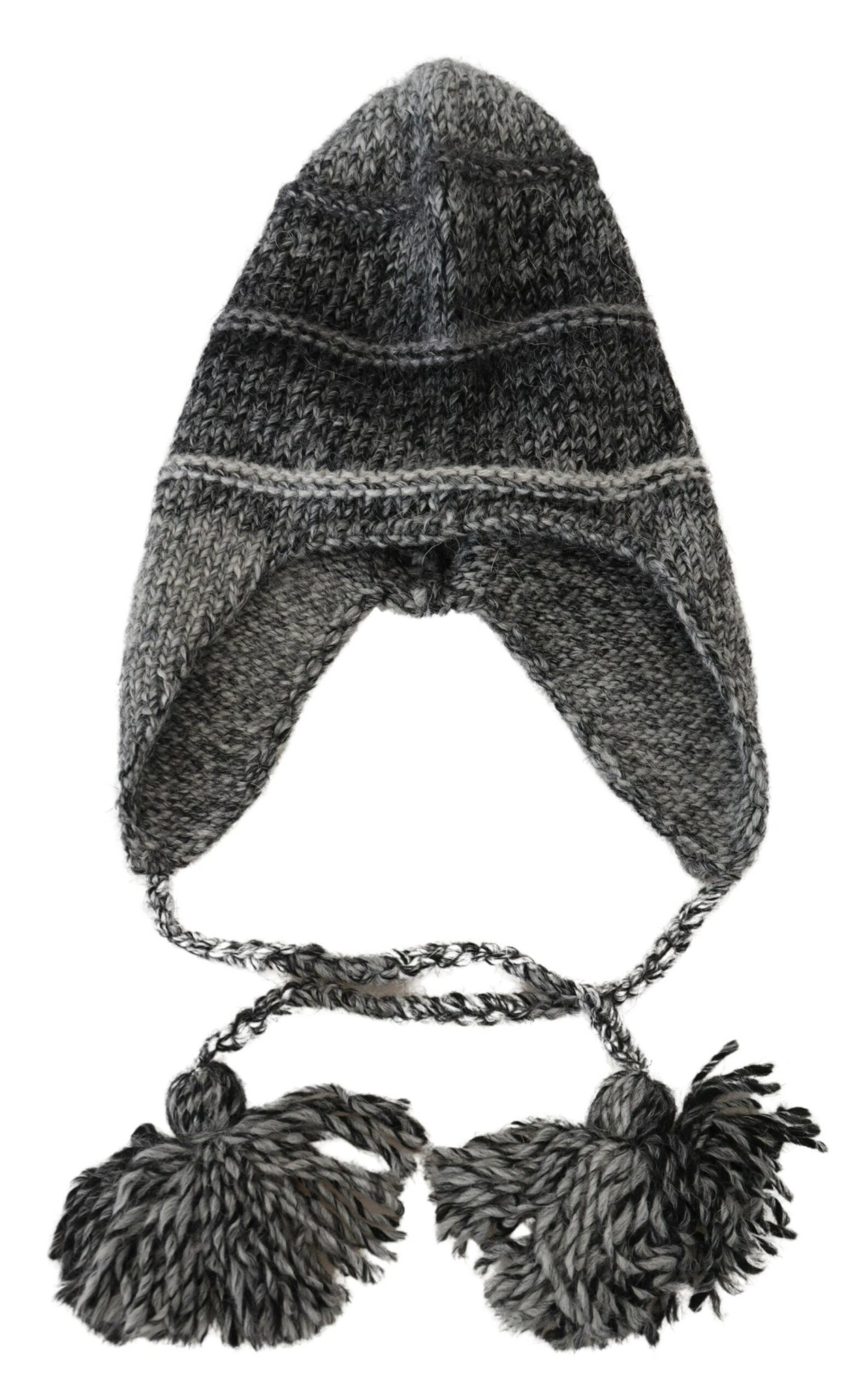 Elegante gorro de punto gris