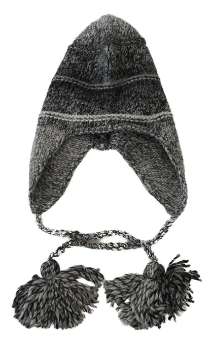 Elegante gorro de punto gris