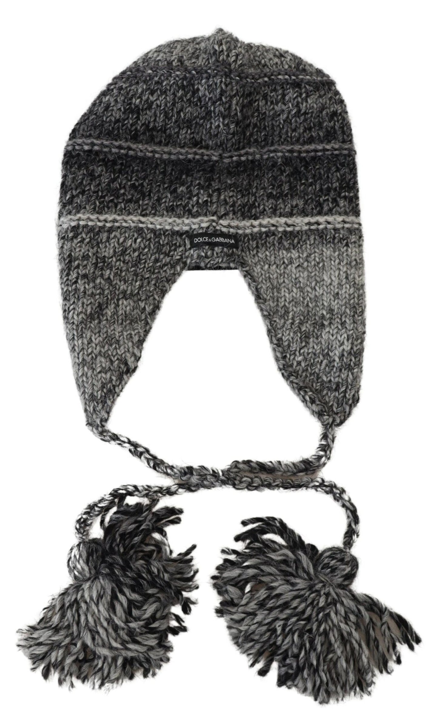 Elegante gorro de punto gris