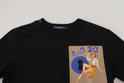 Camiseta de algodón negra elegante para el hombre moderno