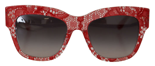 Elegantes gafas de sol con detalle de encaje rojo