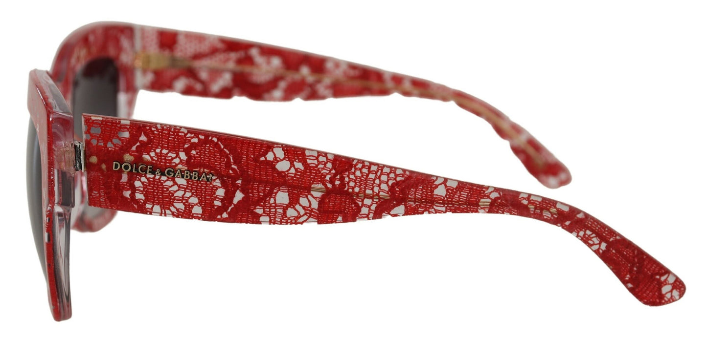 Elegantes gafas de sol con detalle de encaje rojo
