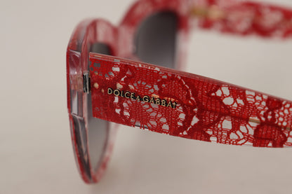 Elegantes gafas de sol con detalle de encaje rojo