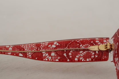 Elegantes gafas de sol con detalle de encaje rojo