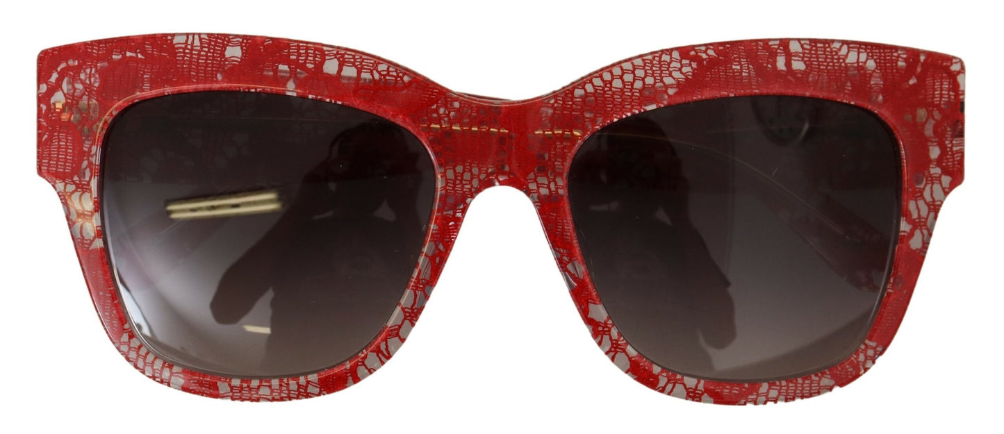 Elegantes gafas de sol con detalle de encaje rojo