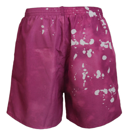Bañador bóxer con efecto tie-dye rosa
