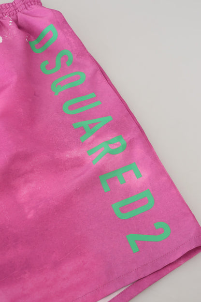 Bañador bóxer con efecto tie-dye rosa