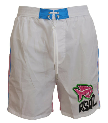 Bañador elegante con estampado blanco y rosa