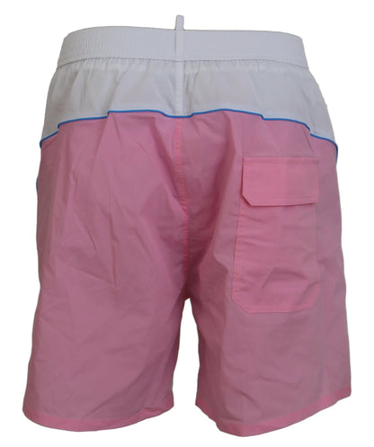 Bañador elegante con estampado blanco y rosa