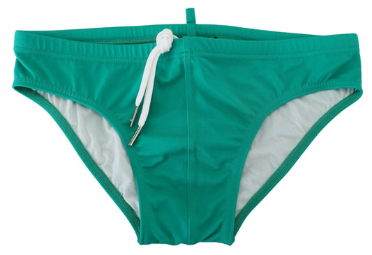 Bañador elegante verde con logotipo blanco
