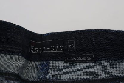 Denim de algodón chic de corte entallado en azul oscuro
