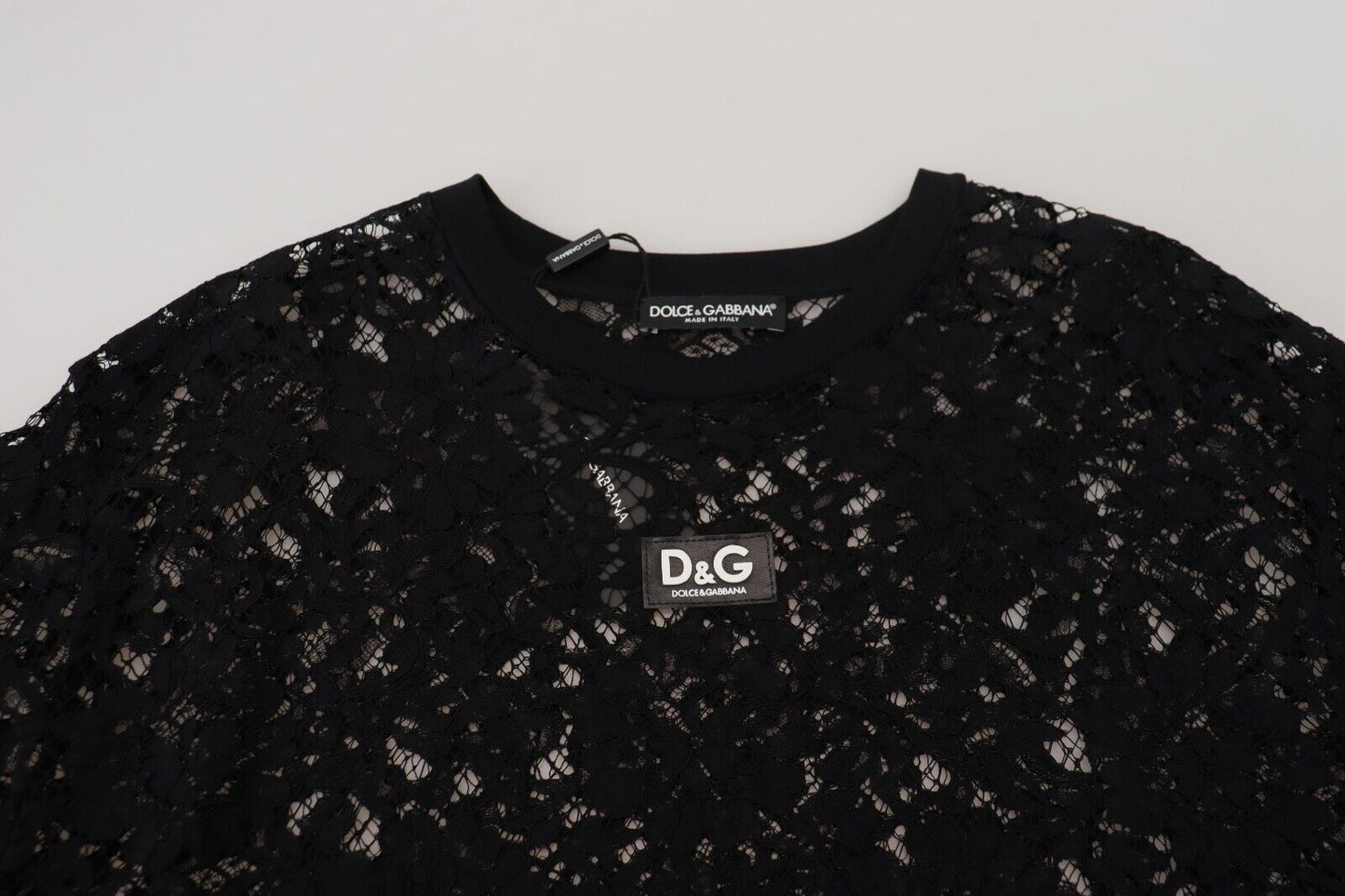 Elegante vestido recto de encaje floral negro