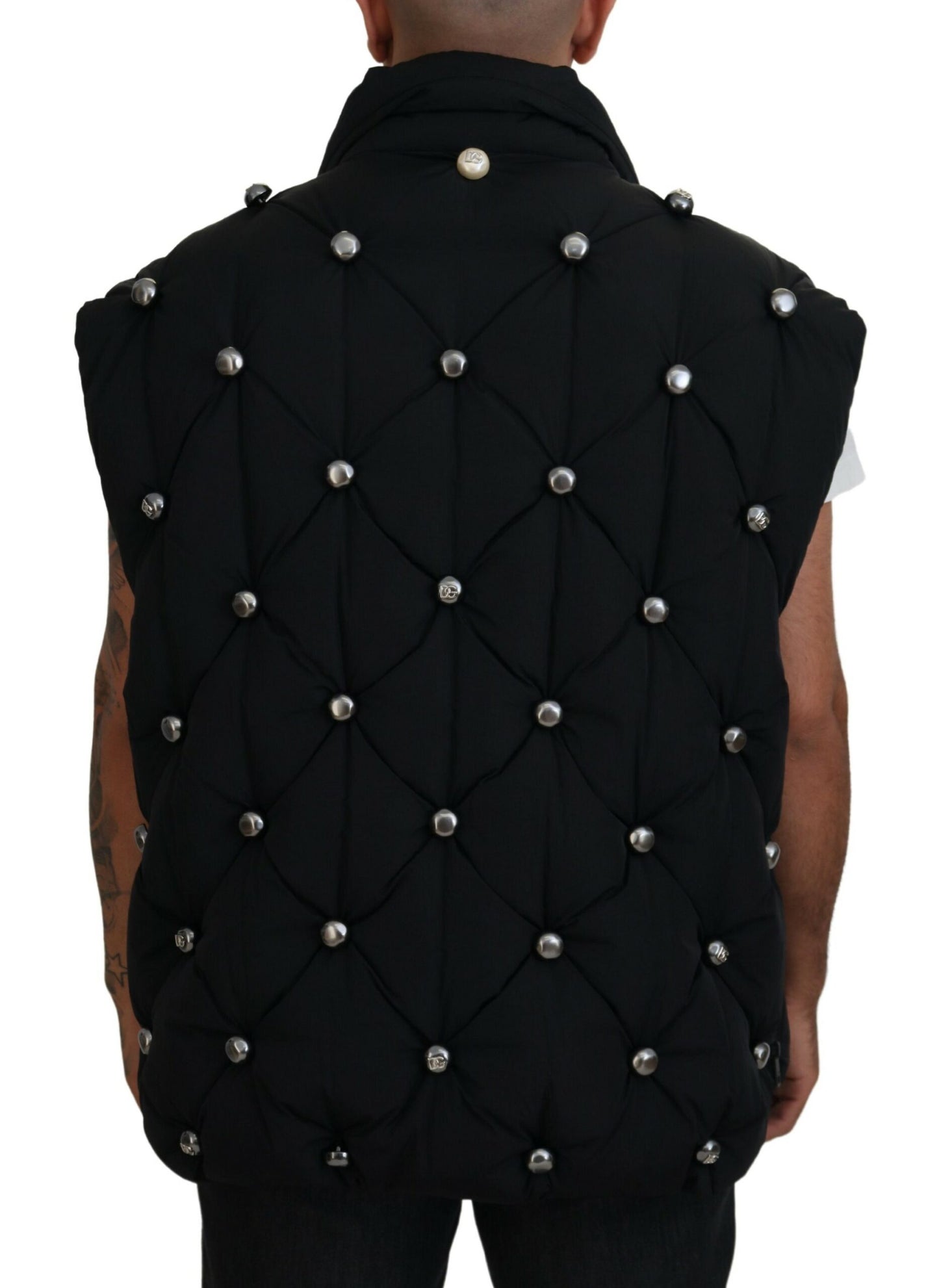 Elegante chaqueta chaleco negra sin mangas