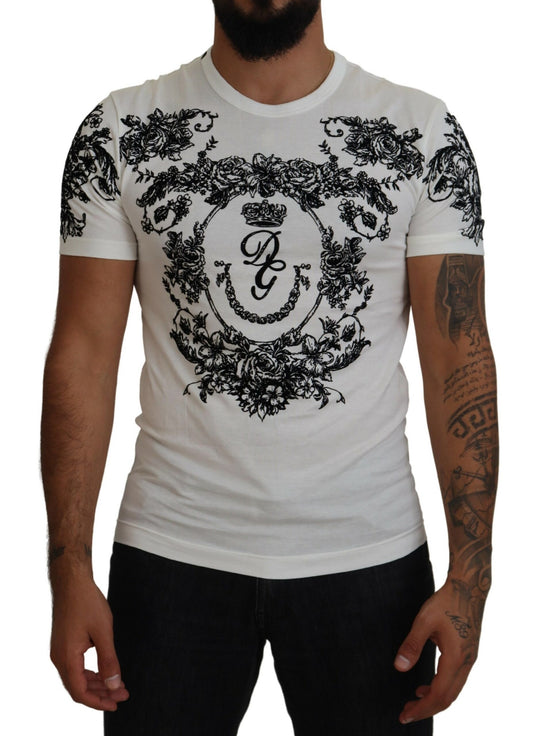 Elegante camiseta con corona floral