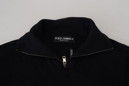 Suéter negro elegante de mezcla de seda