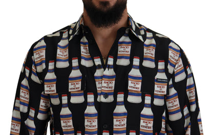 Camisa elegante de seda casual de manga larga