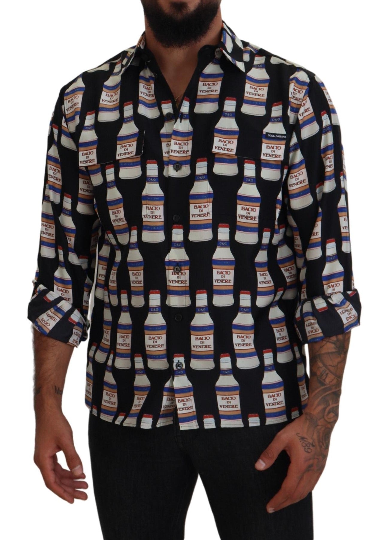 Camisa elegante de seda casual de manga larga