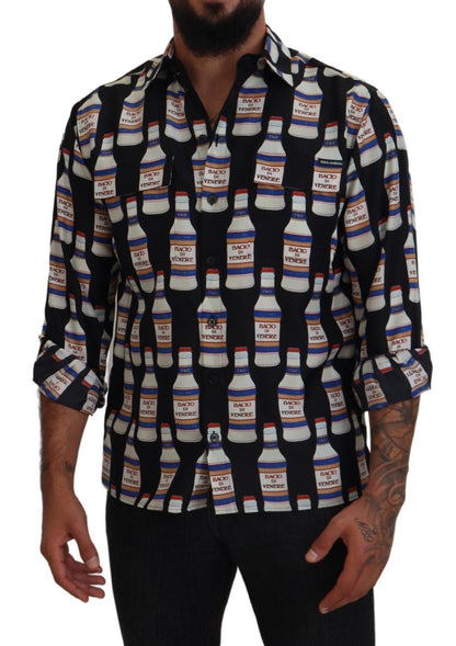 Camisa elegante de seda casual de manga larga