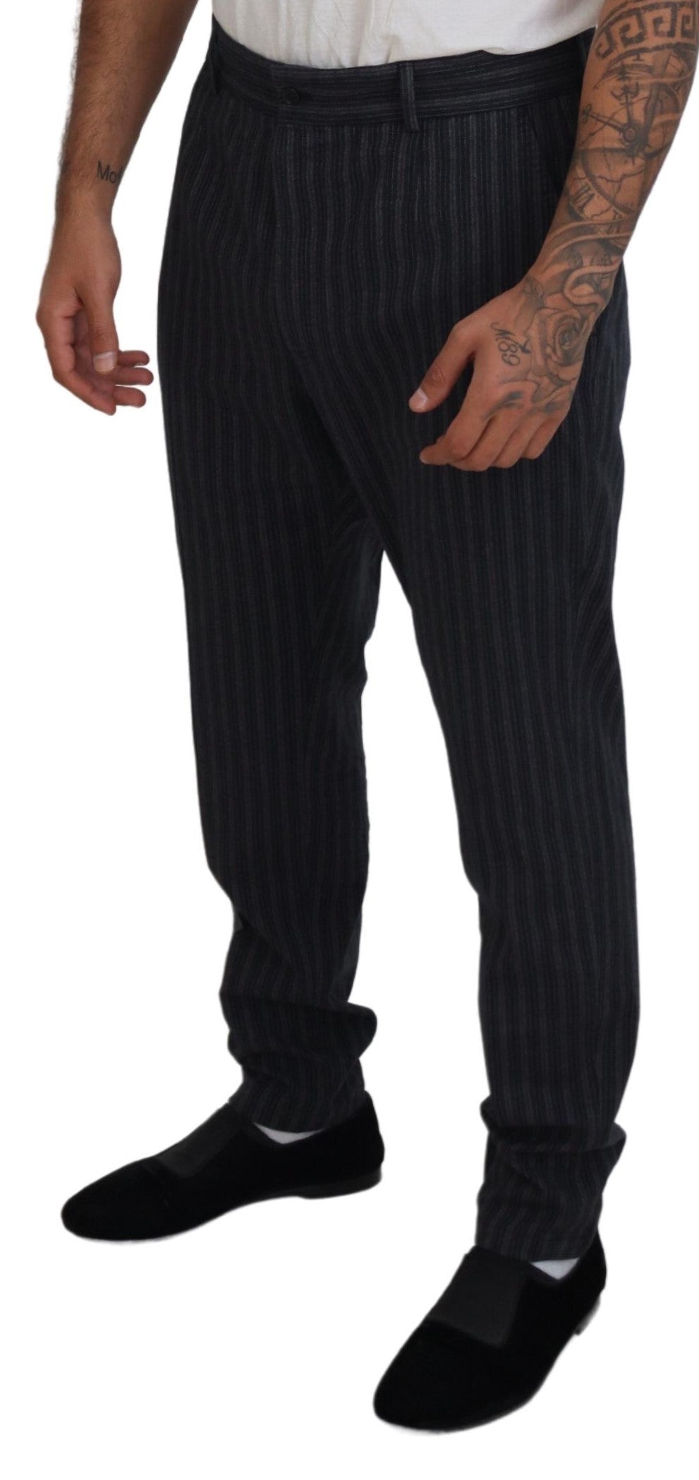 Elegantes pantalones de vestir chinos a rayas